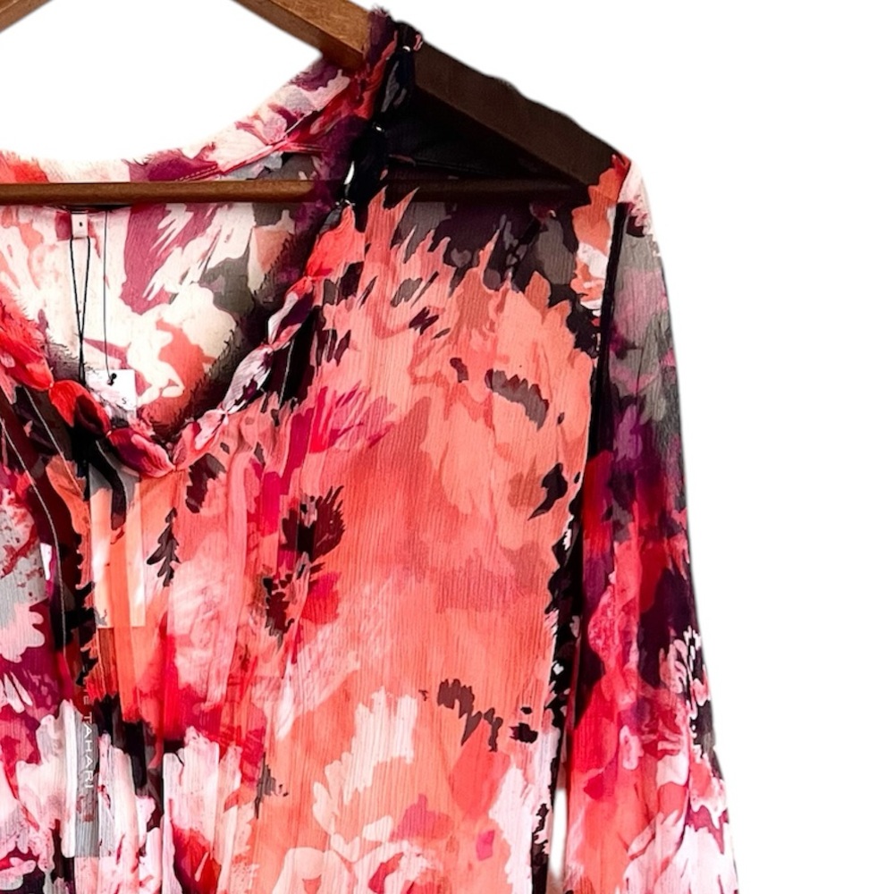 Elie Tahari 100 % Silk Ashlyn V Neck Colorful Lightweight Blouse - Picture 5 of 13
